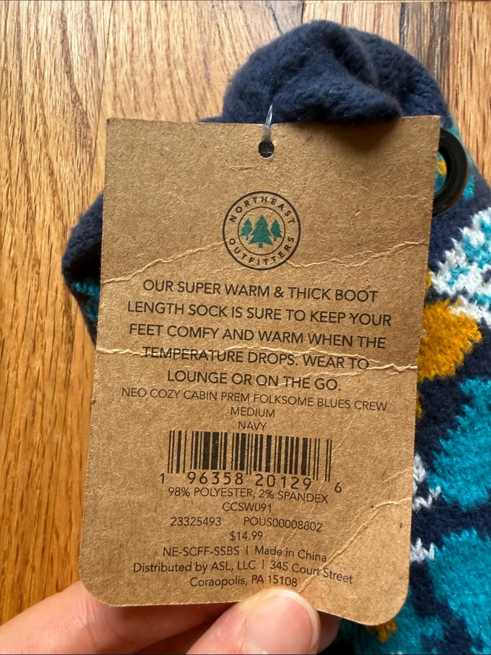 Northeast Cozy Cabin super soft boot sock Women's Navy Floral Boot Socks NWT